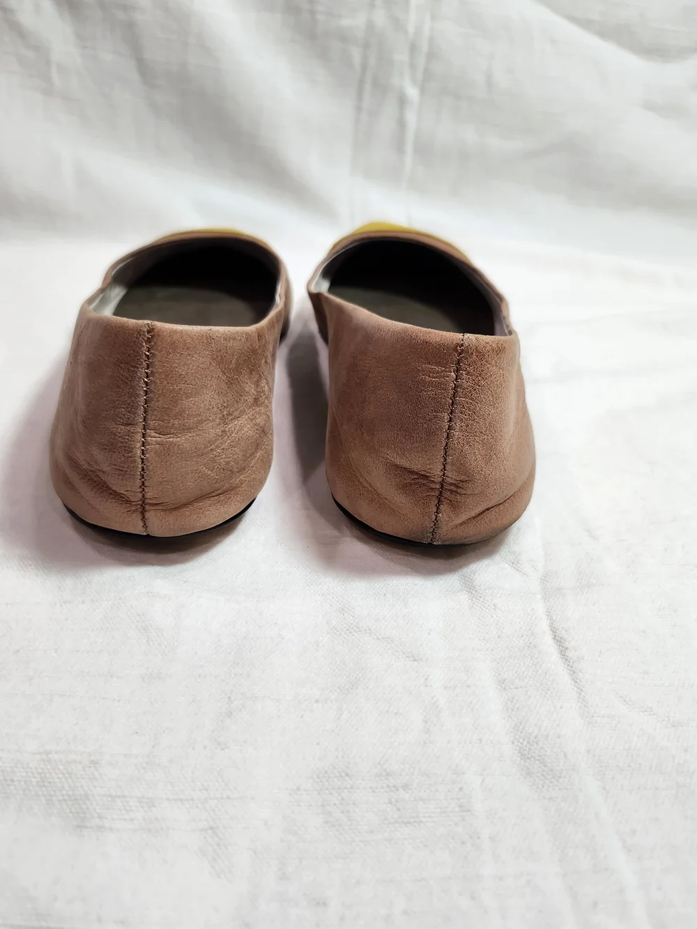 Pilcro and the Letterpress Tan Yellow Leather Cap Toe Ballet Flats Size 7M